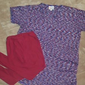 LulaRoe 2 piece top/legging set